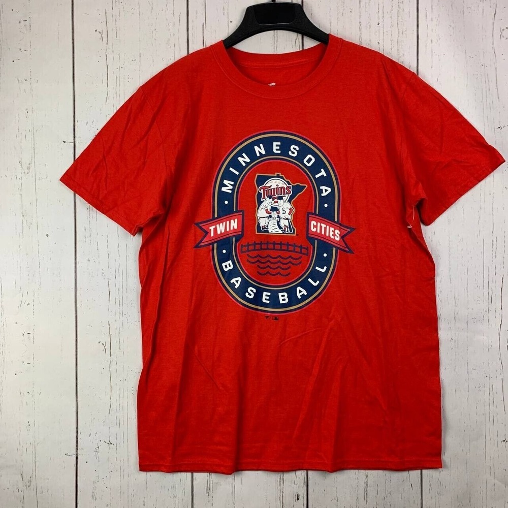 Minnesota Twins MLB Large Fanatics Casual T-Shirt Red New Men‎ Cotton